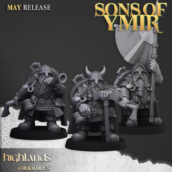 Dwarf Rangers 4 Variants with Command Group 10 models Highland Miniatures Various Scales (US tariffs are pre-paid by us)