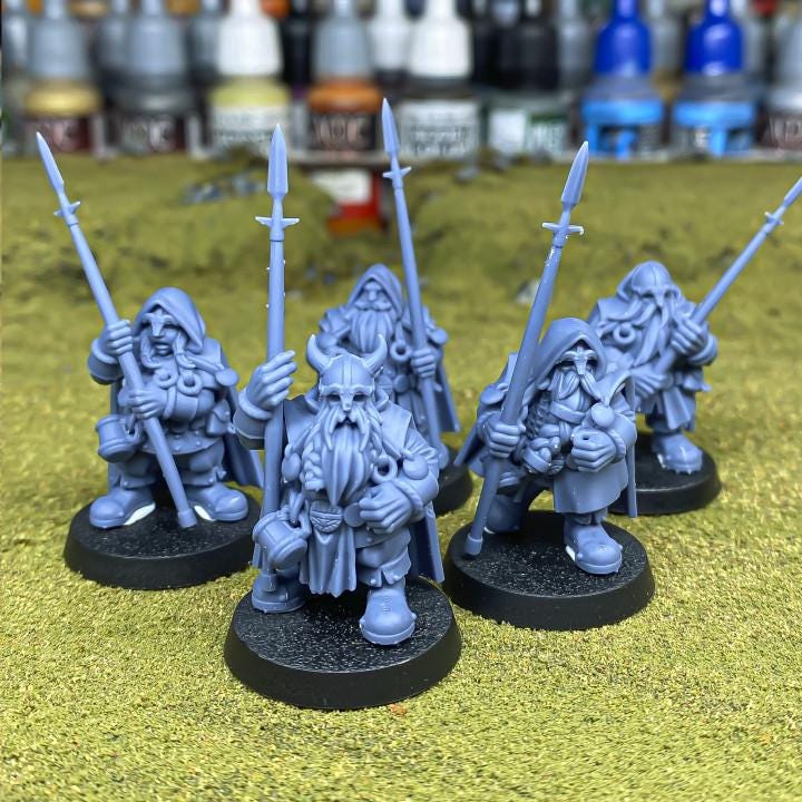 Dwarf Rangers 4 Variants with Command Group 10 models Highland Miniatures Various Scales (US tariffs are pre-paid by us)