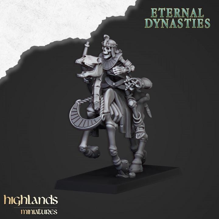 Eternal Ancient Skeletal Cavalry with Bows and Command Group 10 models Highland Miniatures Cavalry Various Scales