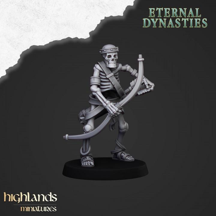 Eternal Ancient Skeletons with Bows Unit with Command Group 10 models Highland Miniatures Various Scales (US tariffs are pre-paid by us)