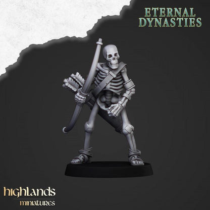 Eternal Ancient Skeletons with Bows Unit with Command Group 10 models Highland Miniatures Various Scales (US tariffs are pre-paid by us)