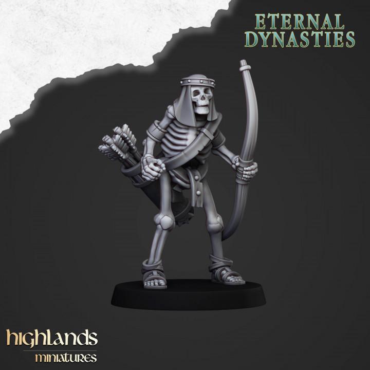 Eternal Ancient Skeletons with Bows Unit with Command Group 10 models Highland Miniatures Various Scales (US tariffs are pre-paid by us)
