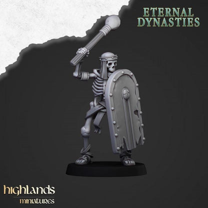 Eternal Ancient Skeletons with Hand Weapons Unit and Command Group 10 models Highland Miniatures Various Scales