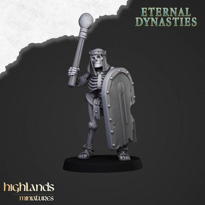Eternal Ancient Skeletons with Hand Weapons Unit and Command Group 10 models Highland Miniatures Various Scales