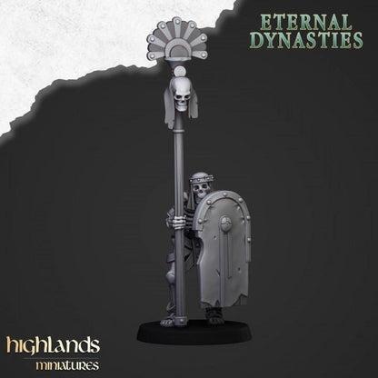 Eternal Ancient Skeletons with Hand Weapons Unit and Command Group 10 models Highland Miniatures Various Scales
