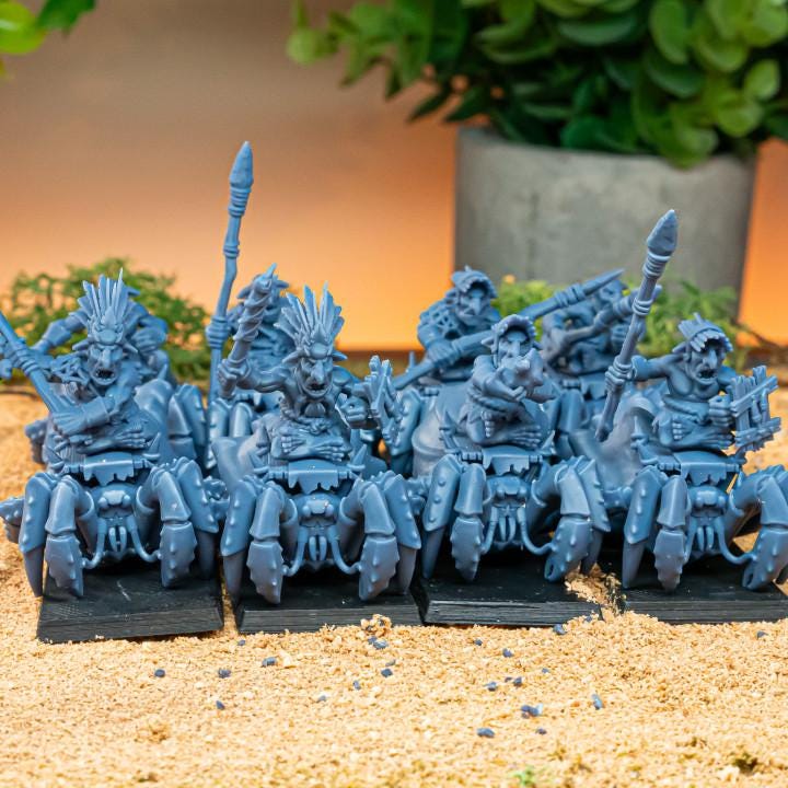 Mounted Coast Goblins 10 models Highland Miniatures Various Scales (US tariffs are pre-paid by us)