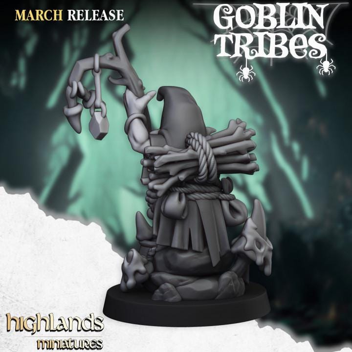 Swamp Goblin Shaman Hero Highland Miniatures Various Scales (US tariffs are pre-paid by us)