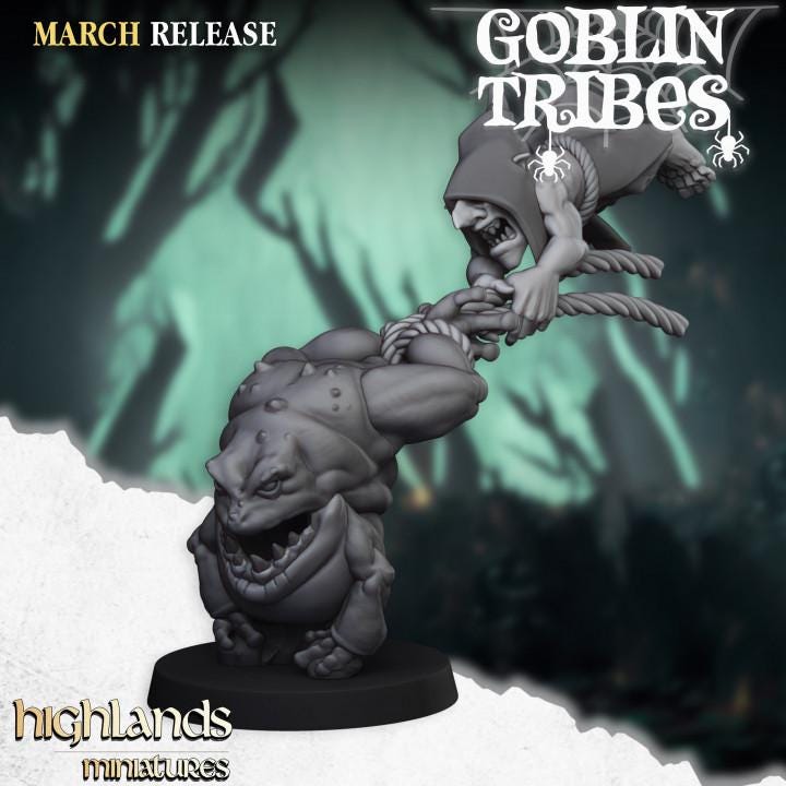 Swamp Goblins Herd 10 Frogs 5 Herders Highland Miniatures Various Scales (US tariffs are pre-paid by us)