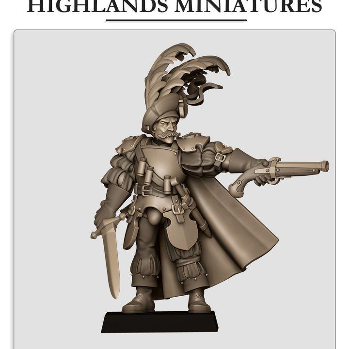 Sunland Captain 3 Variants on Foot Highland Miniatures Hero Various Scales (US tariffs are pre-paid by us)