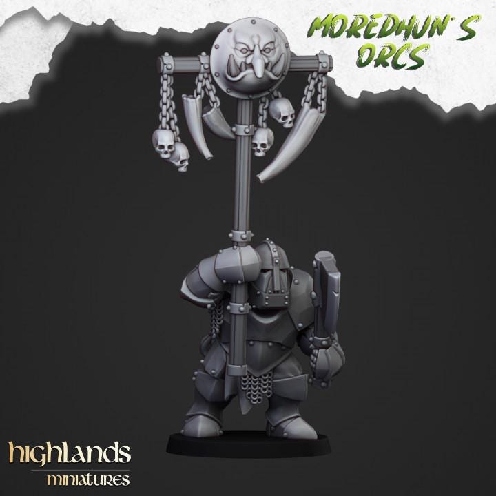 Armoured Orcs Infantry with Command 10 models Highland Miniatures Various Scales (US tariffs are pre-paid by us)
