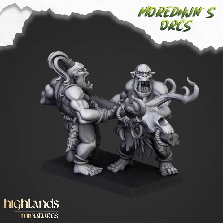 Cave Orcs with Command 10 models Highland Miniatures Various Scales (US tariffs are pre-paid by us)