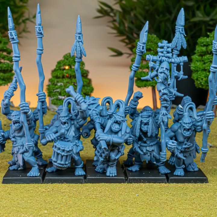 Cave Orcs with Command 10 models Highland Miniatures Various Scales (US tariffs are pre-paid by us)