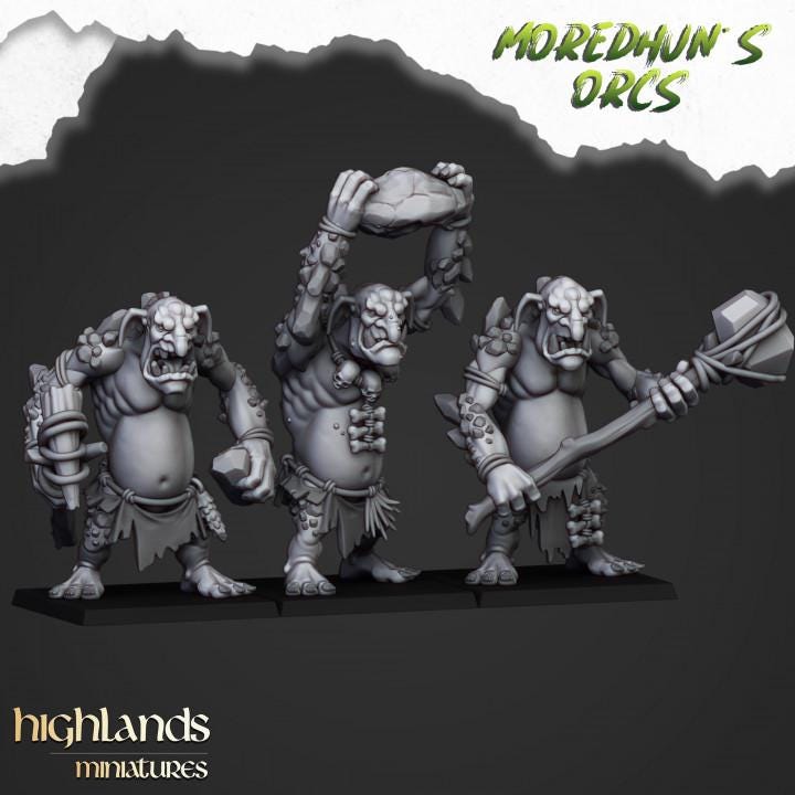 Cave Trolls 3 models Highland Miniatures Various Scales (US tariffs are pre-paid by us)