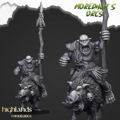 Mounted Cave Orcs with Command 10 models Highland Miniatures Various Scales (US tariffs are pre-paid by us)