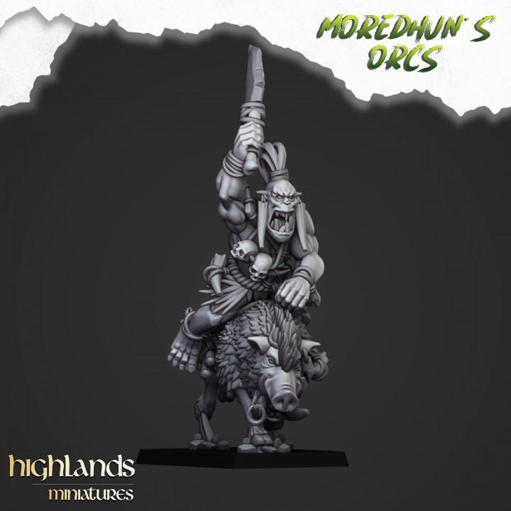 Mounted Cave Orcs with Command 10 models Highland Miniatures Various Scales (US tariffs are pre-paid by us)