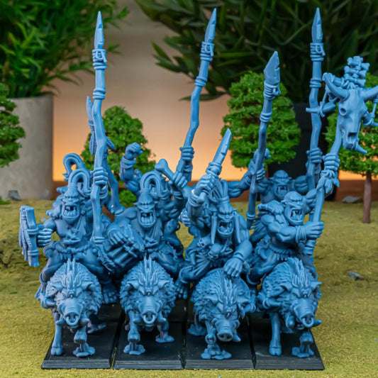 Mounted Cave Orcs with Command 10 models Highland Miniatures Various Scales (US tariffs are pre-paid by us)