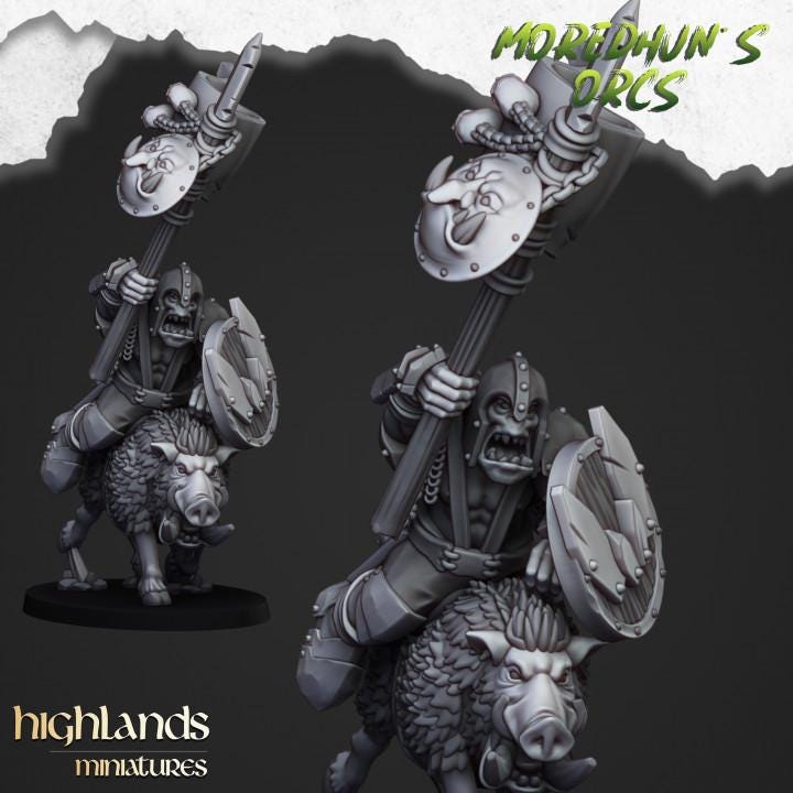Mounted Orcs with Spears 10 models Highland Miniatures Various Scales (US tariffs are pre-paid by us)