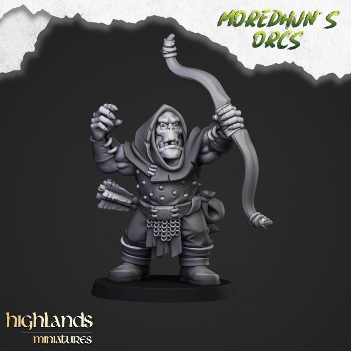 Cave Orcs with Command 10 models Highland Miniatures Various Scales (US tariffs are pre-paid by us)