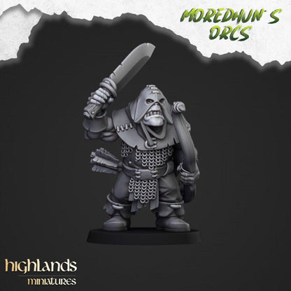 Cave Orcs with Command 10 models Highland Miniatures Various Scales (US tariffs are pre-paid by us)