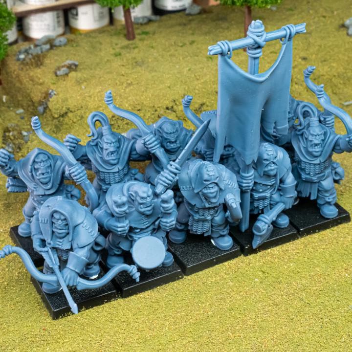 Cave Orcs with Command 10 models Highland Miniatures Various Scales (US tariffs are pre-paid by us)