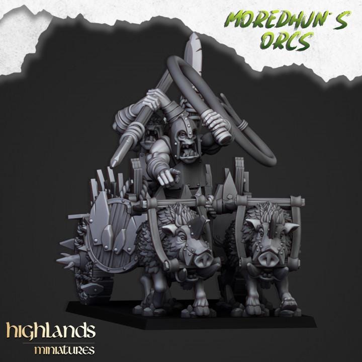 Orc Chariot Highland Miniatures Various Scales (US tariffs are pre-paid by us)