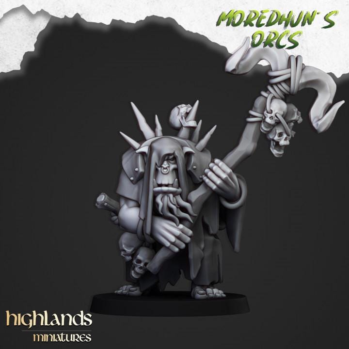 Orc Shaman 2 Variants Highland Miniatures Various Scales (US tariffs are pre-paid by us)