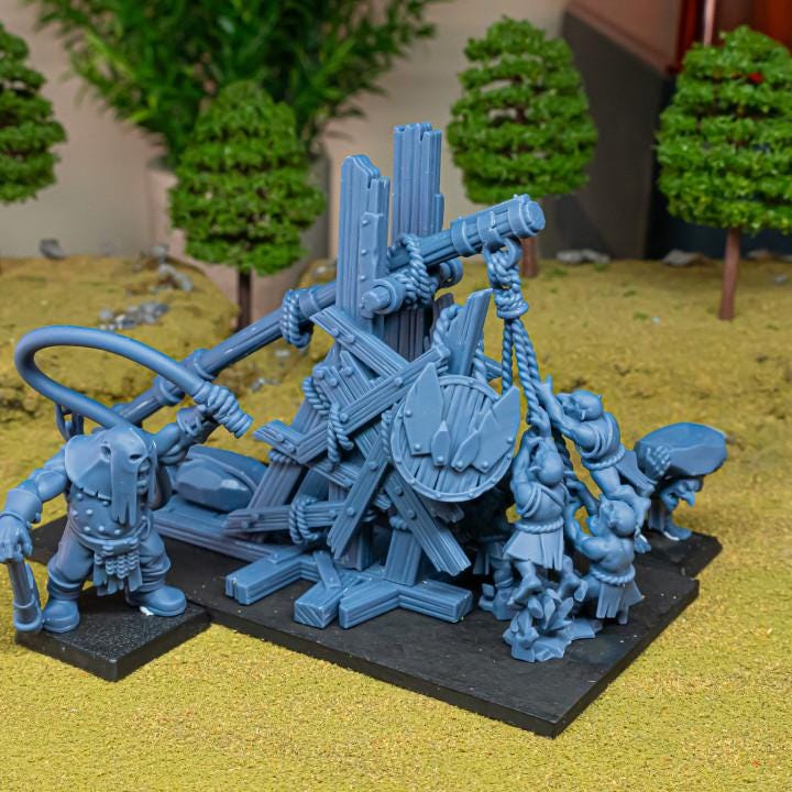 Orc Stonethrower with Crew Highland Miniatures Various Scales (US tariffs are pre-paid by us)