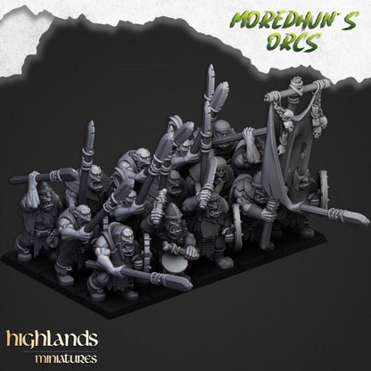 Orc Warriors with Spears and Command 10 models Highland Miniatures Various Scales (US tariffs are pre-paid by us)