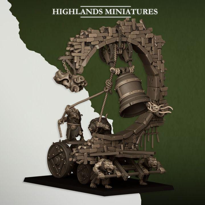 Moving Sewer with Bell and Censer Highland Miniatures Vermin Various Scales (US tariffs are pre-paid by us)