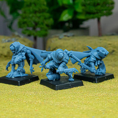 Sewer Vermin Assassins 3 models Highland Miniatures Various Scales (US tariffs are pre-paid by us)