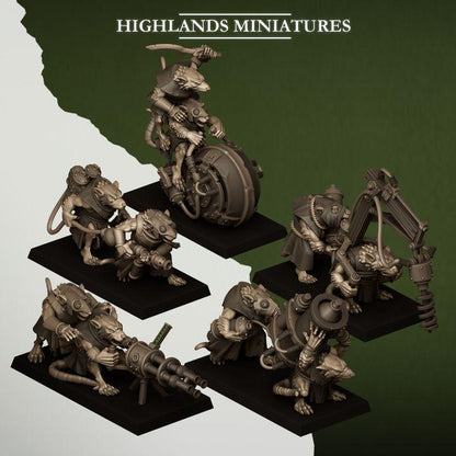 Sewer Vermin Heavy Weapons Teams Highland Miniatures Various Scales (US tariffs are pre-paid by us)