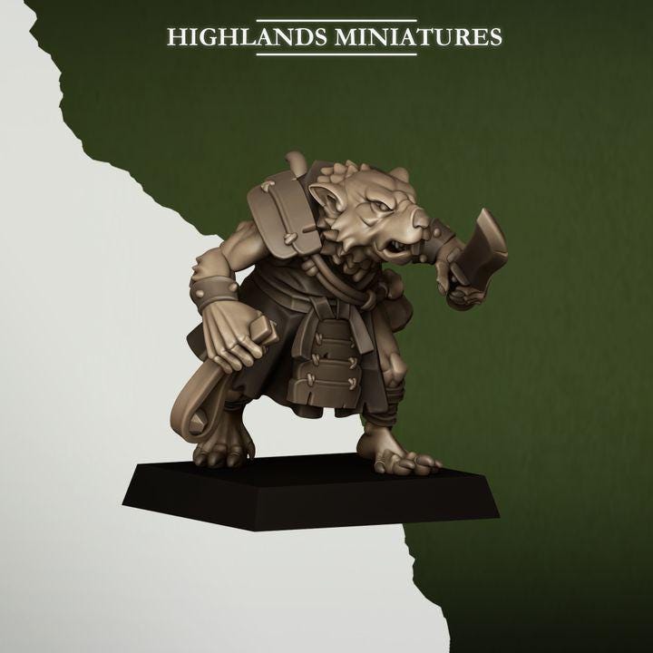 Sewer Vermin Thugs 10 models Highland Miniatures Various Scales (US tariffs are pre-paid by us)