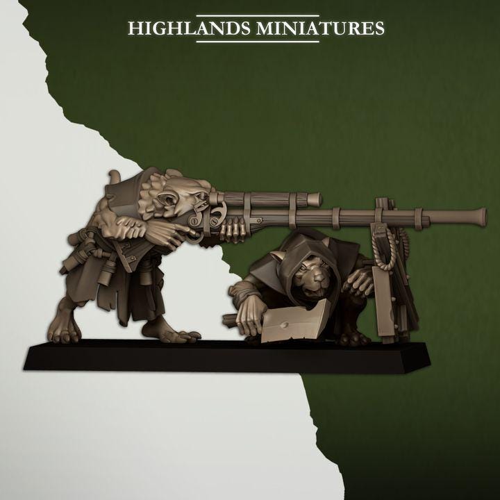 Sewer Vermin Shooters 3 Teams Highland Miniatures Various Scales (US tariffs are pre-paid by us)