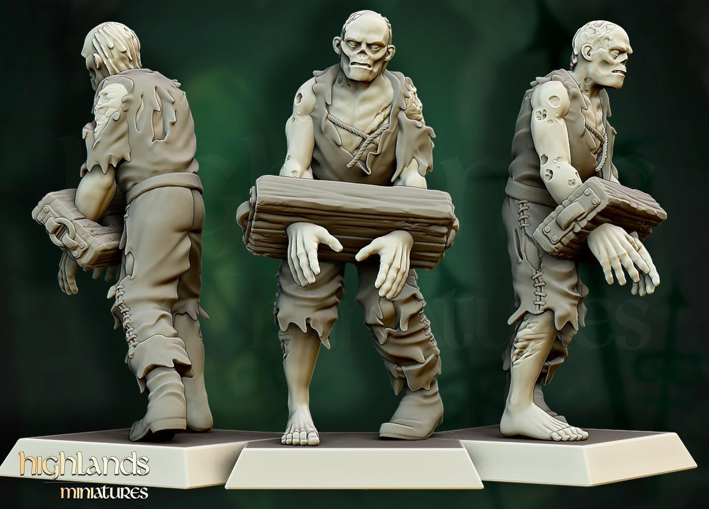 Zombie Unit with Command Group 20 models Highland Miniatures Transilvanya Undead Various Scales (US tariffs are pre-paid by us)