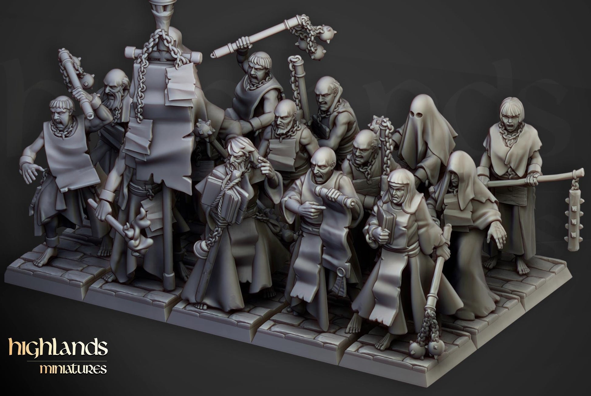 Zealots Unit 10 multipart models Highland Miniatures Various Scales (US tariffs are pre-paid by us)