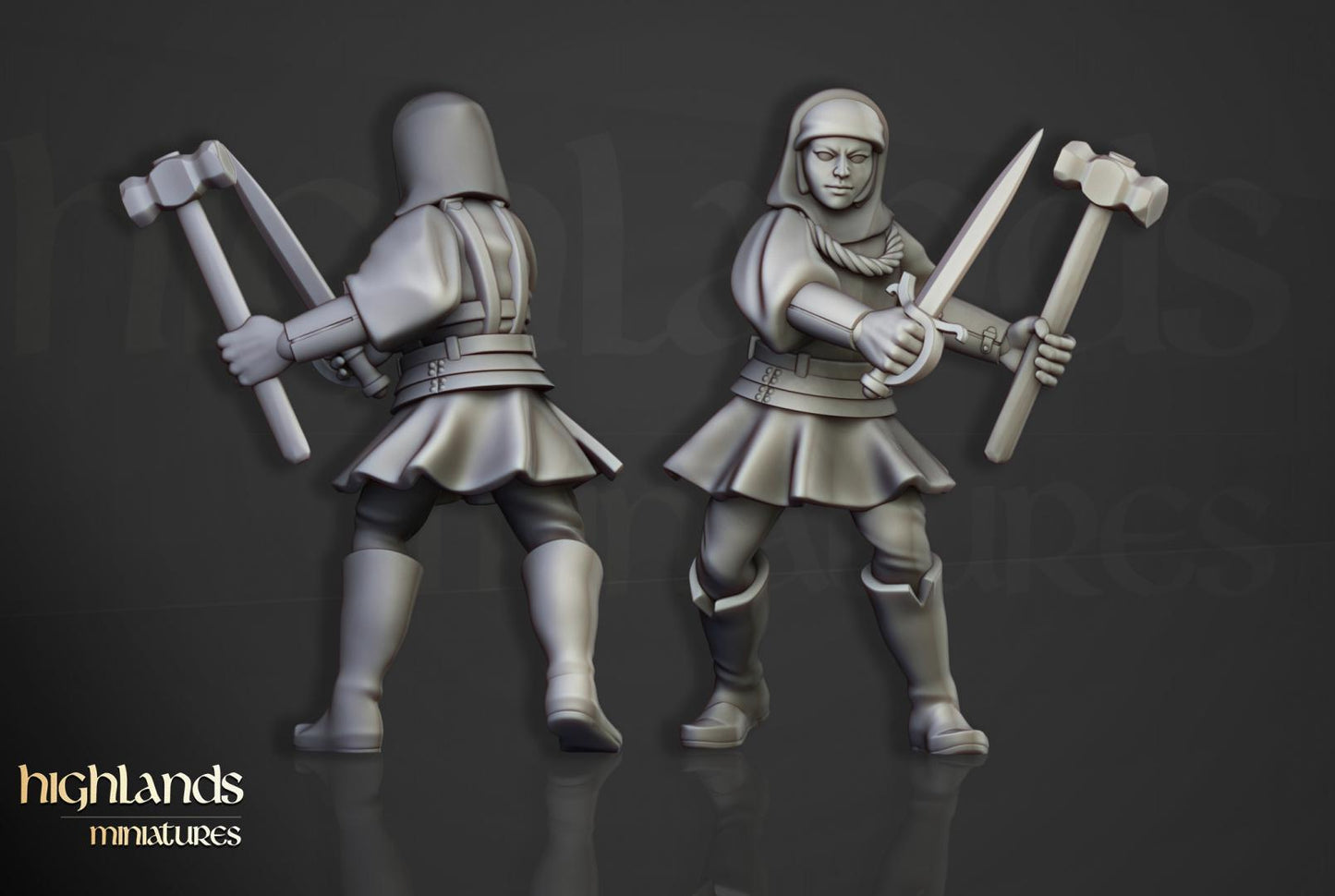 Young Sisters of Saint Helena 10 multipart models Highland Miniatures Various Scales (US tariffs are pre-paid by us)