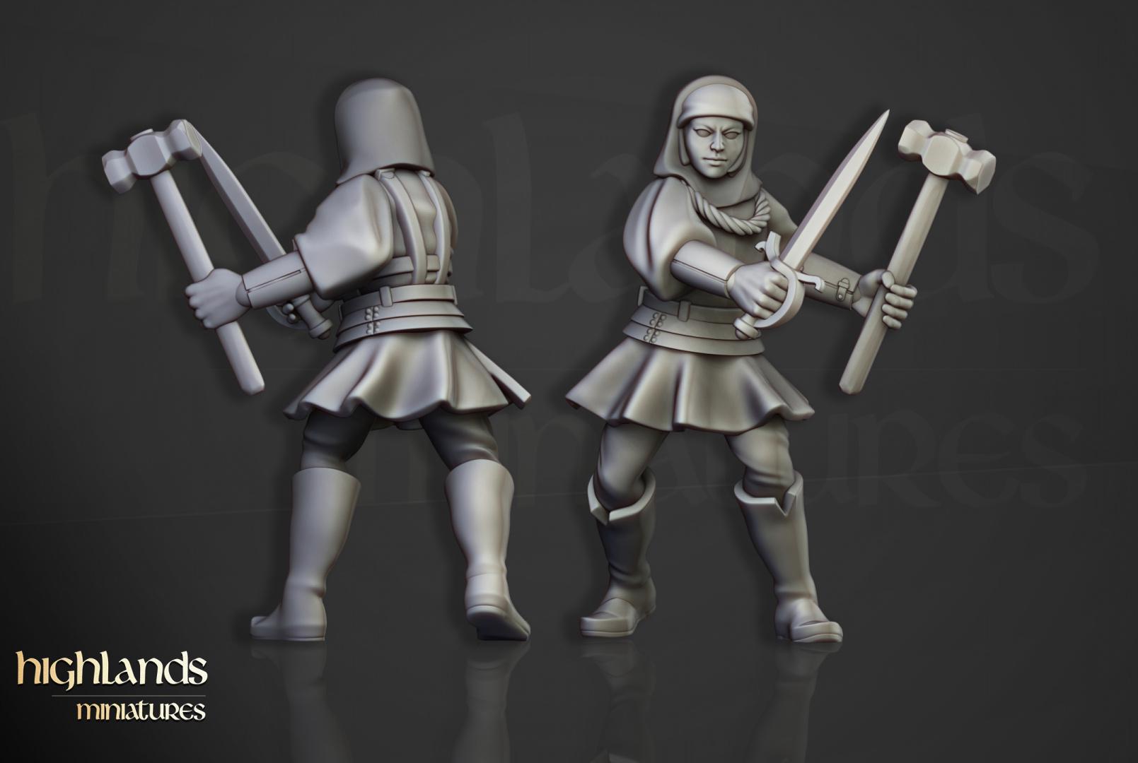 Young Sisters of Saint Helena 10 multipart models Highland Miniatures Various Scales (US tariffs are pre-paid by us)