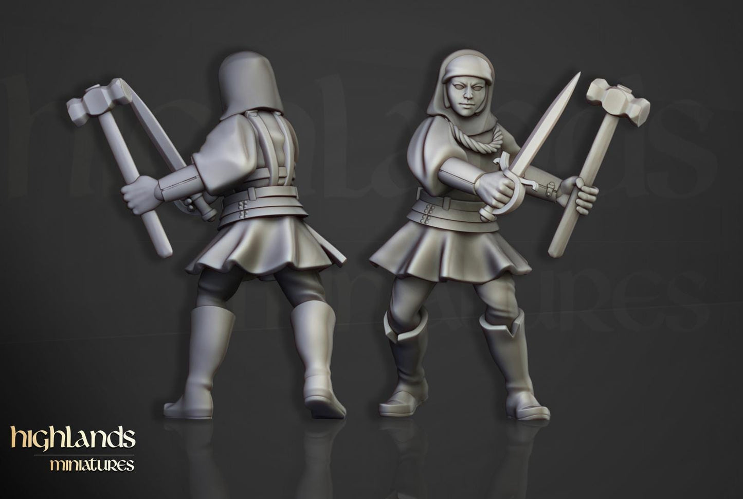 Young Sisters of Saint Helena 10 multipart models Highland Miniatures Various Scales (US tariffs are pre-paid by us)