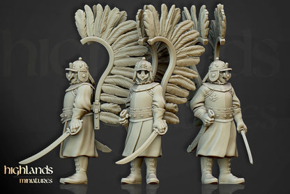 Winged Hussars on foot 10 models Highland Miniatures Various Scales (US tariffs are pre-paid by us)