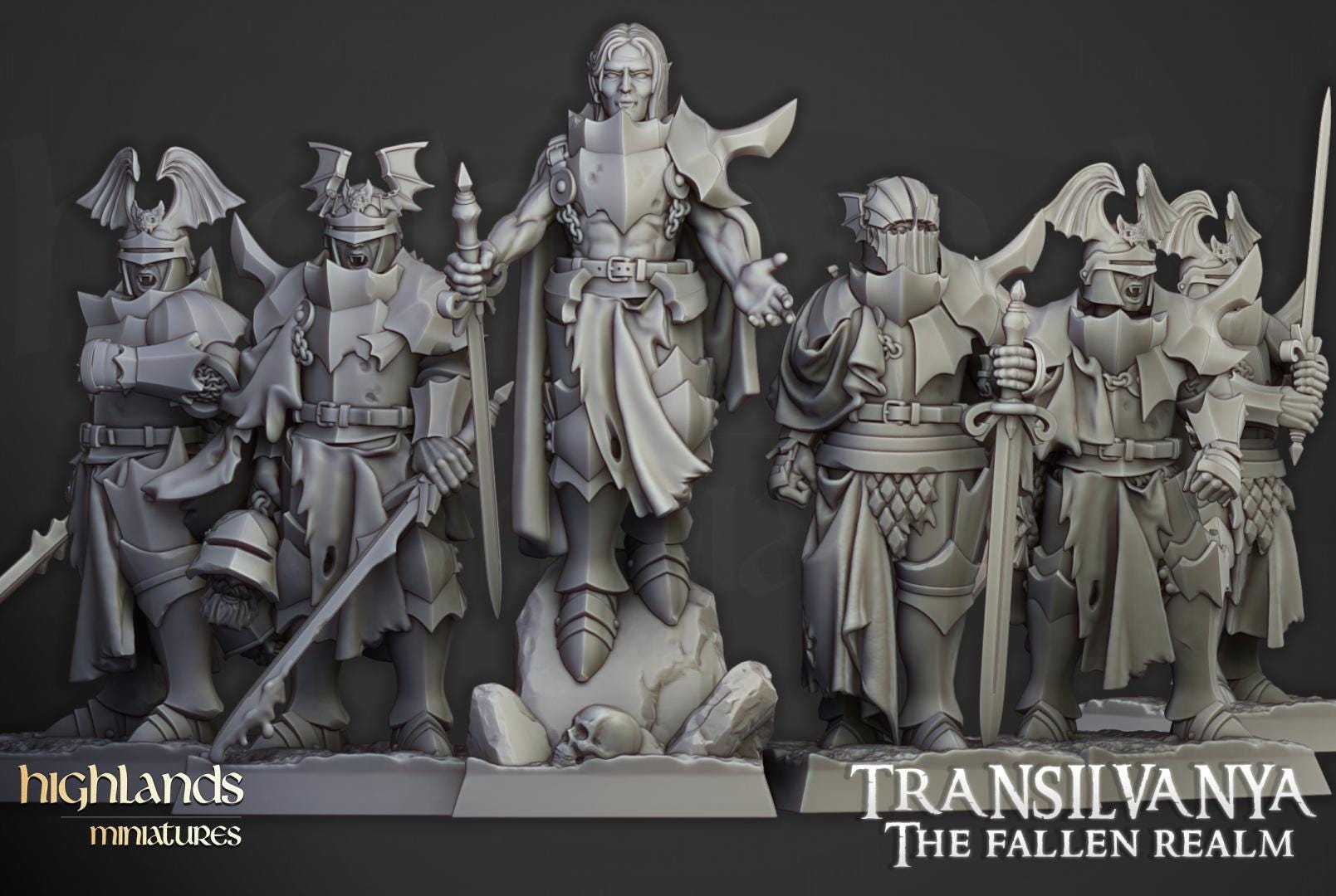 Vampire Neophytes Unit with Command Group 10 models Highland Miniatures Transilvanya Undead Various Scales (US tariffs are pre-paid by us)