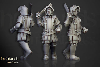 Sunland Militia with Command Group 10 multipart models Highland Miniatures Various Scales (US tariffs are pre-paid by us)