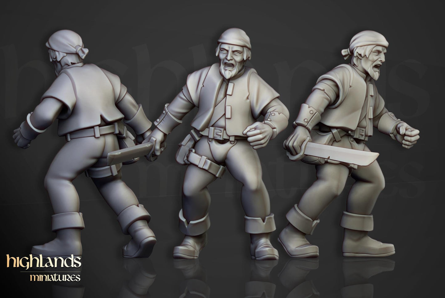 Sunland Militia with Command Group 10 multipart models Highland Miniatures Various Scales (US tariffs are pre-paid by us)