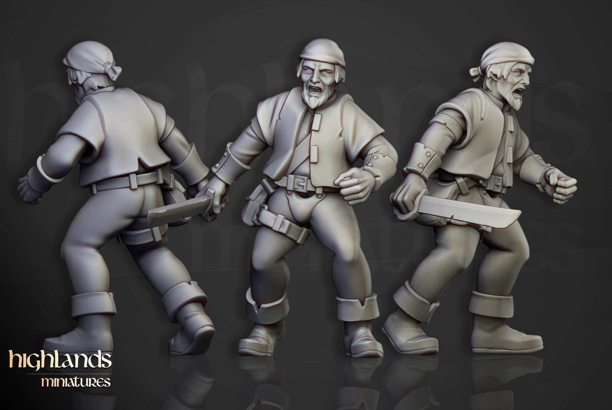 Sunland Militia with Command Group 10 multipart models Highland Miniatures Various Scales (US tariffs are pre-paid by us)