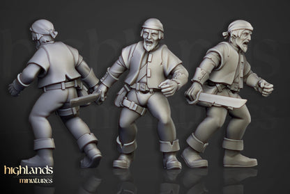 Sunland Militia with Command Group 10 multipart models Highland Miniatures Various Scales (US tariffs are pre-paid by us)