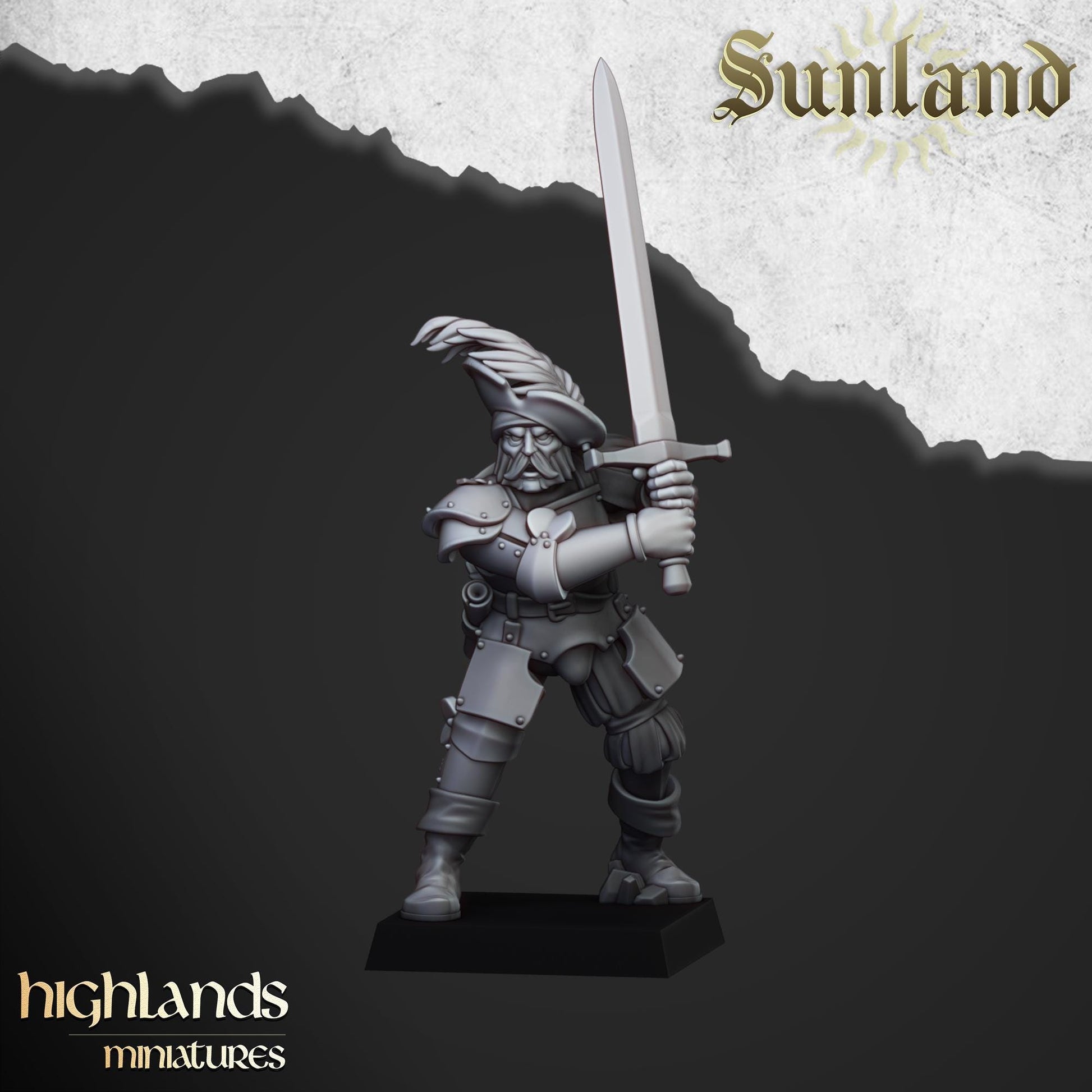 Sunland Landsknechts with Command Group 10 models Highland Miniatures Various Scales (US tariffs are pre-paid by us)