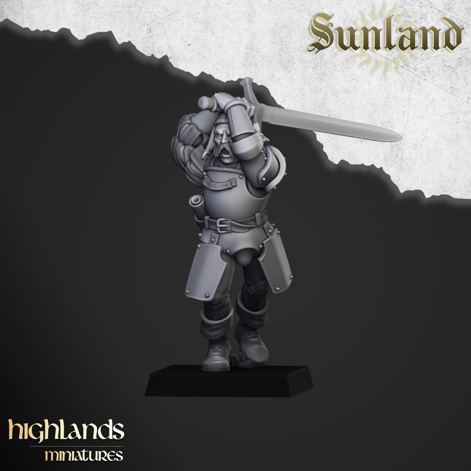 Sunland Landsknechts with Command Group 10 models Highland Miniatures Various Scales (US tariffs are pre-paid by us)
