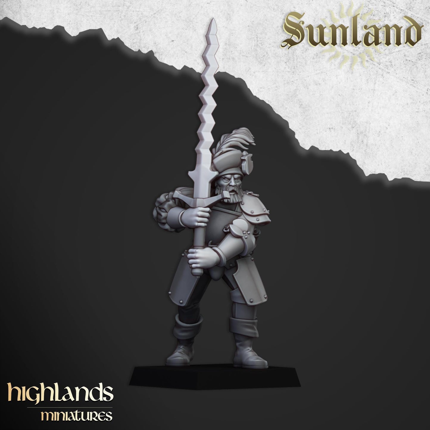 Sunland Landsknechts with Command Group 10 models Highland Miniatures Various Scales (US tariffs are pre-paid by us)