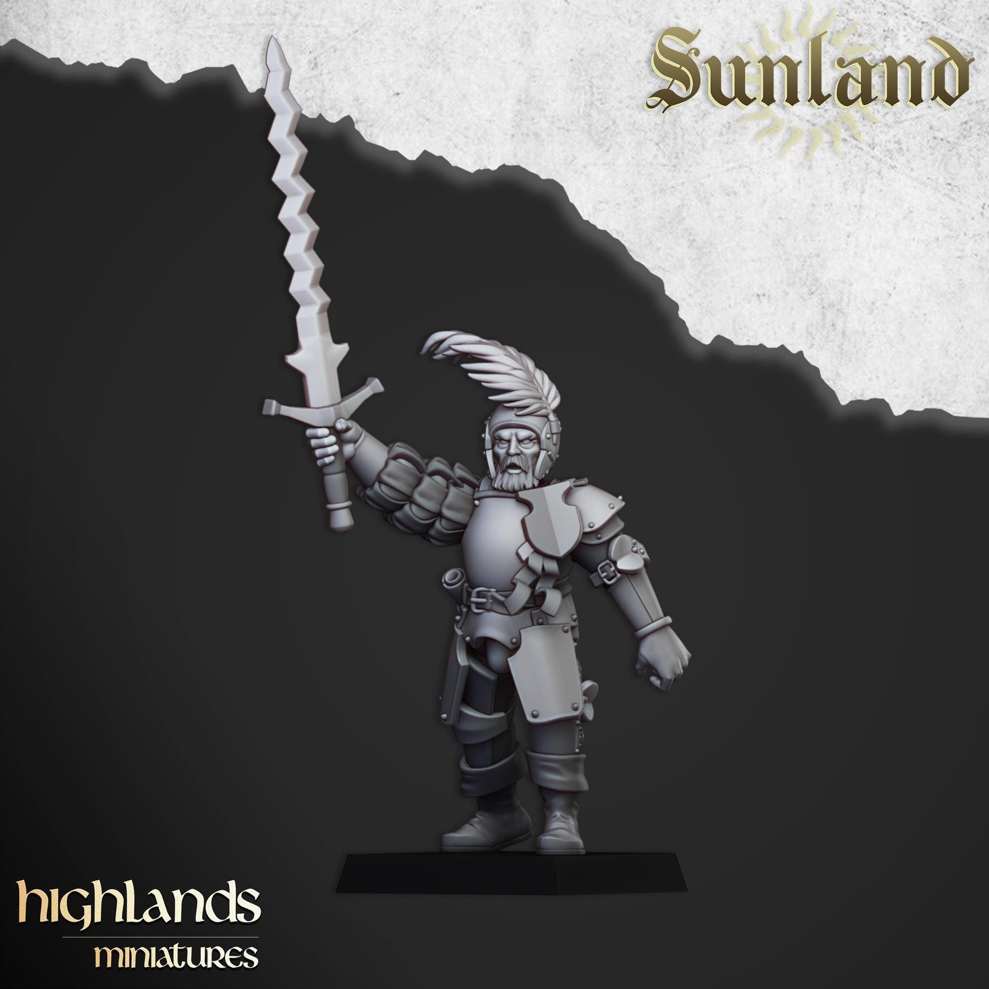 Sunland Landsknechts with Command Group 10 models Highland Miniatures Various Scales (US tariffs are pre-paid by us)