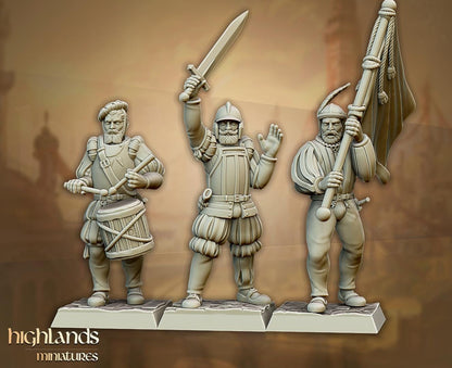 Sunland Imperial State Troops with Command Group 10 multipart models Highland Miniatures Various Scales (US tariffs are pre-paid by us)