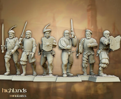Sunland Imperial State Troops with Command Group 10 multipart models Highland Miniatures Various Scales (US tariffs are pre-paid by us)